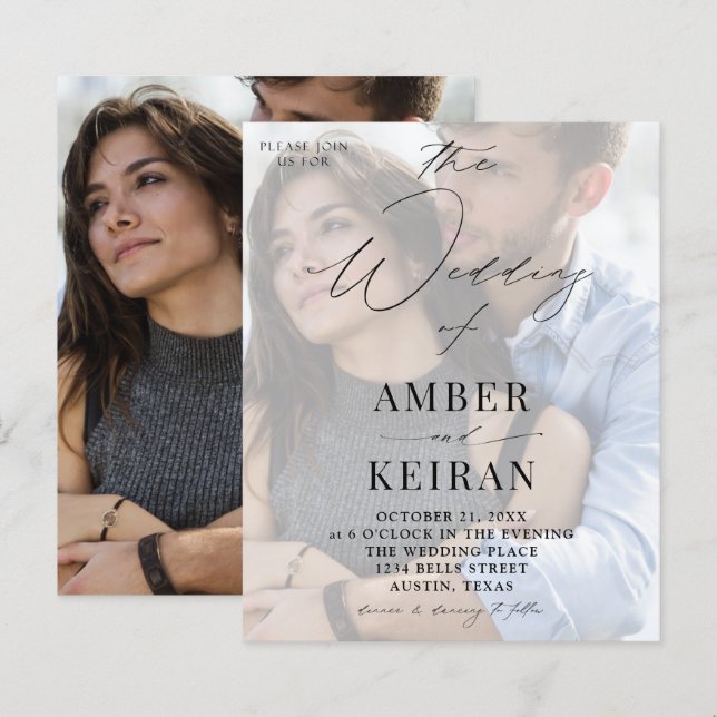 Budgeterat Misty White Shades Photo Bröllop (Fram/baksida)