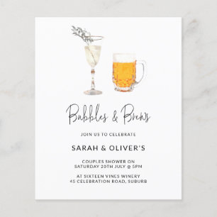 Budgeterat Modern bubblor & Brews Par Shower Photo Flygblad