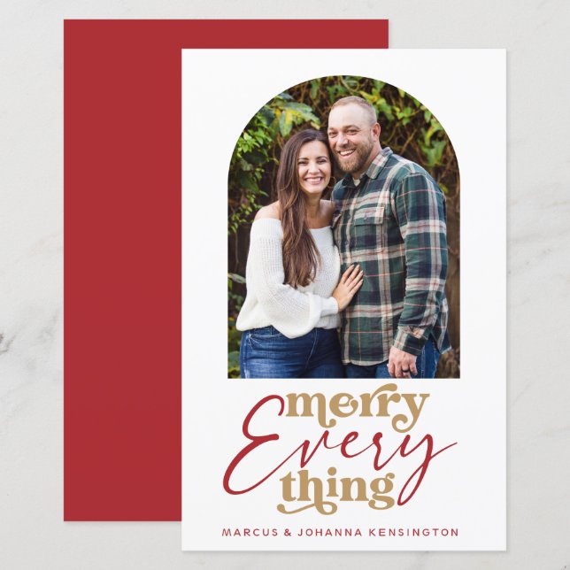 Budgeterat Modern Merry All Arch Helgdag Photo (Fram/baksida)