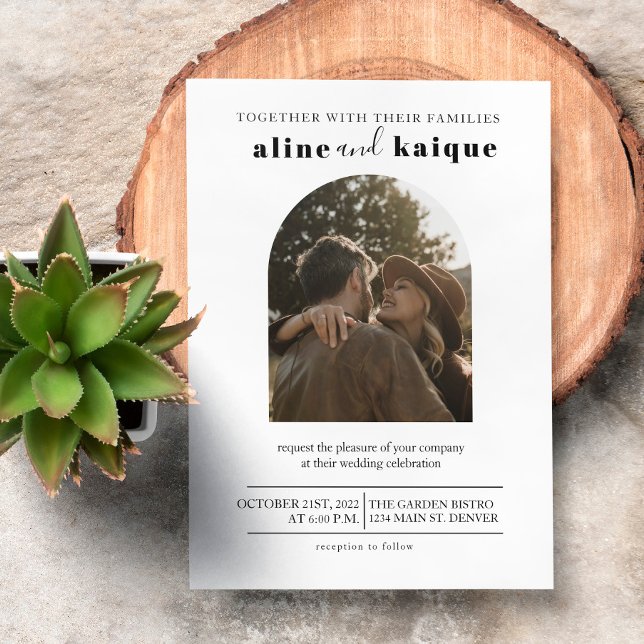 Budgeterat Modern och minimalistisk Elegant, foto  Inbjudningar (save the date, thank you invitation, wedding card, wedding photo, photo collage, personalized photo)