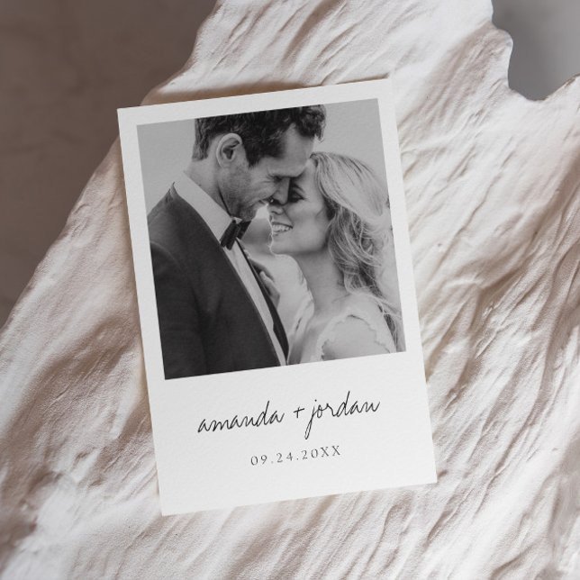 Budgeterat Modern och minimalistisk Elegant, foto  Inbjudningar (save the date, thank you invitation, wedding card, wedding photo, photo collage, personalized photo)