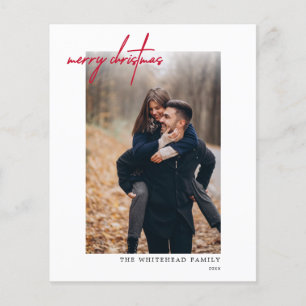 Budgeterat Modern Red God jul-fotokort Flygblad