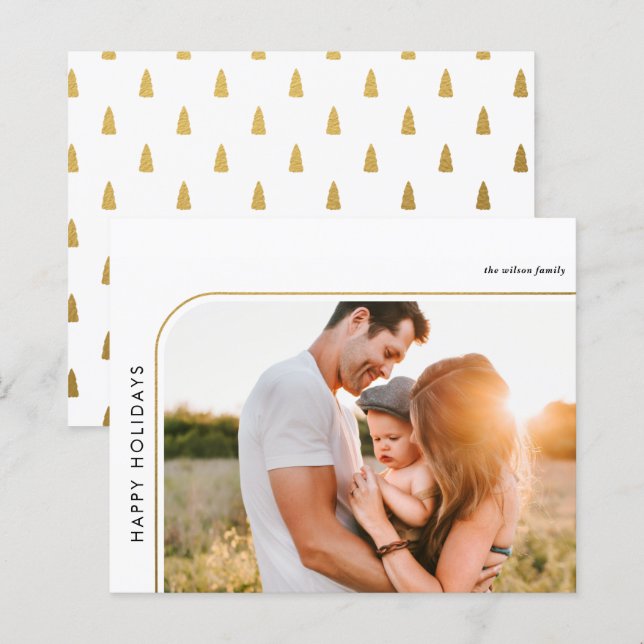 Budgeterat Modern Retro Ram-fotokort för Helgdag (Fram/baksida)