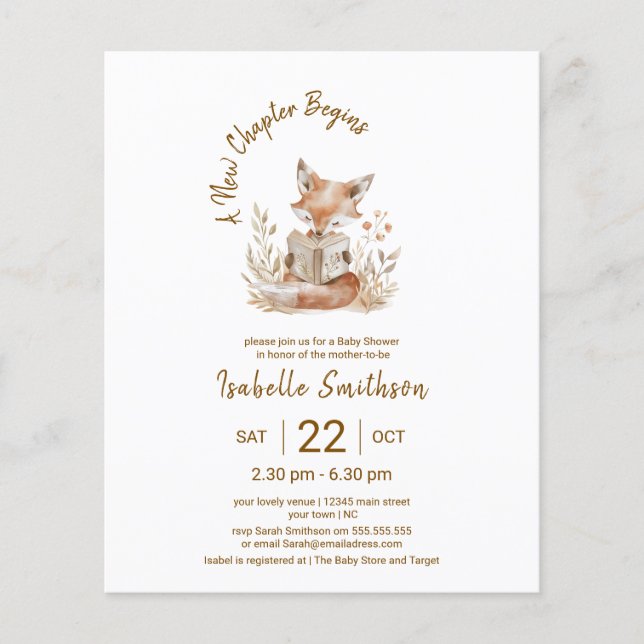 Budgeterat nytt kapitel börjar Giraffe Baby Shower (Framsida)