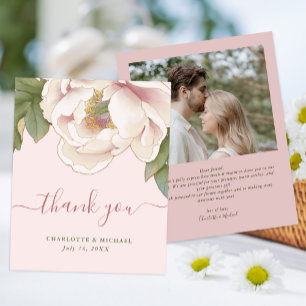 Budgeterat Peony Flower Photo - tackkort Flygblad
