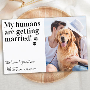 Budgeterat Photo Bröllop Pet-Hund spara datumkort