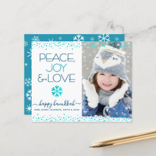 Budgeterat Photo Hanukkah Peace Kärlek Snowflake C