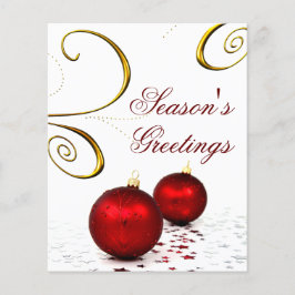 Budgeterat Red Ornaments Business Helgdag Card