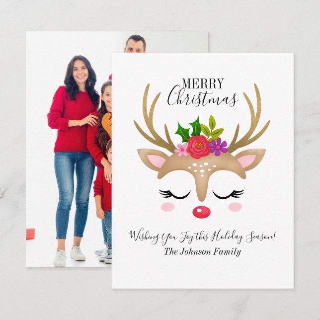 Budgeterat Reindeers Helgdag - julkort Anteckningskort (Fram/baksida)