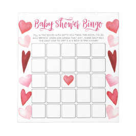 Budgeterat Rosa Heares Baby Shower Bingo Game Anteckningsblock