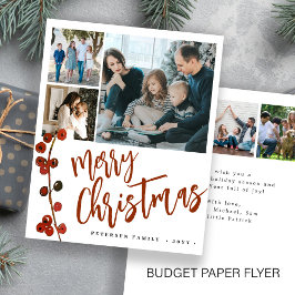 Budgeterat rött God jul-Helgdag Flygblad