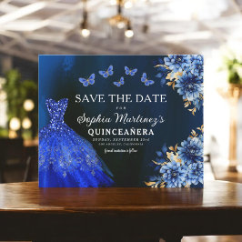 Budgeterat Royal blått Spara datum Quinceanera