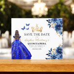 Budgeterat Royal blått Spara datum Quinceanera Flygblad<br><div class="desc">Fira i stil med inbjudan till Blommigt Rosa och Guld prinsessan Birthday Quinceañera. Den här eleganten har mjuka blommigtar i rosa parade med lyxfyllda accenter i guld, perfekt för ett vanligt och minnesvärt 15-årsfirande. Inbjudan är ett tecken på nåd och sofistikering, passande för prinsessan. Den känsliga blommigten och skuggningen av...</div>