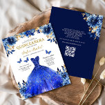 Budgeterat Royal Blue QR Code Princess Quinceanera Flygblad<br><div class="desc">Fira din speciella dag med det Blommigt Royalet Blue Butterfly Princess Quinceañera. Den här eleganten har en fantastisk royal blå bakgrund med delikata blommigtar och snygga fjärilar, och den fångar skönheten och smaken hos en quinceañera. Perfekt för ett prinsesstemat firande, inbjudan kombinerar tidlös charm med en modern beröring. Inbjudan dina...</div>