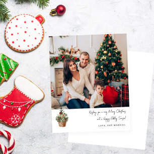 Budgeterat Rustic Julgran V-anteckningsfoto för