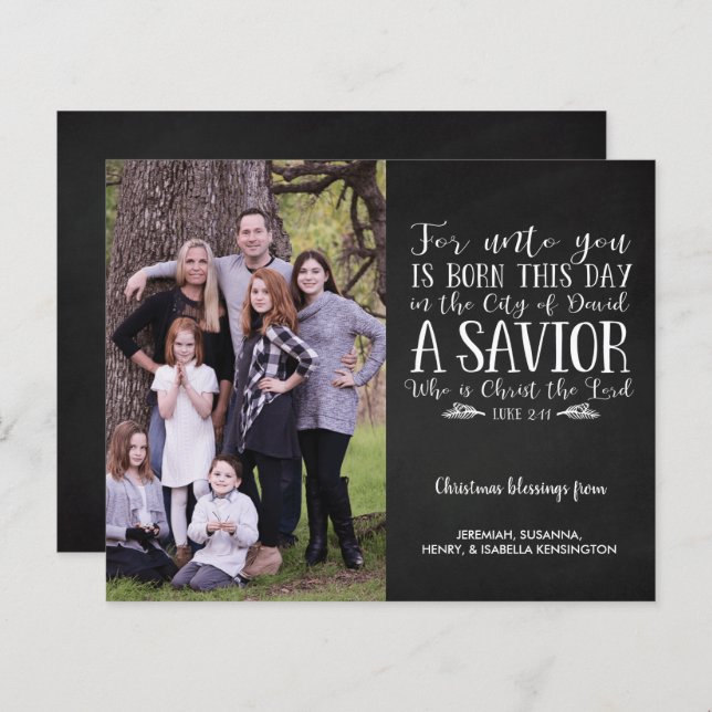 Budgeterat Rustic julverse Typography-foto (Fram/baksida)