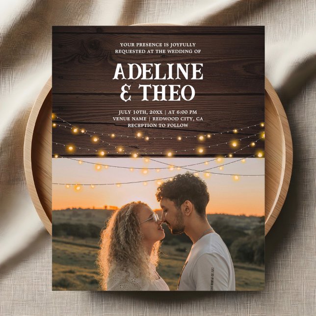 Budgeterat Rustic Photo Bröllop Flygblad (Skapare uppladdad)