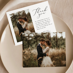 Budgeterat Rustic Script Bröllop Photo - tackkort