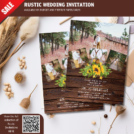 Budgeterat Rustic Sunwers Photo Westerna Bröllop Vykort