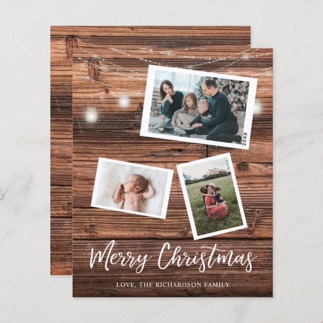 Budgeterat Rustit jul Ljus Multi Photo (Fram/baksida)