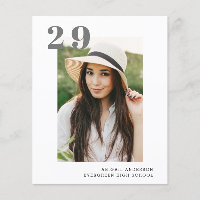 Budgeterat Studenten 2-fotokort för 2023 Silver Flygblad (Framsidan)