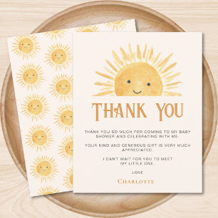 Budgeterat Sunshine Baby Shower - tackkort