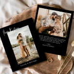 Budgeterat svart fotopapport i Bröllop - tackkort Flygblad<br><div class="desc">Öka tacksamheten med vår elegant tack vare att du har kort med ett modernt skript och ett bröllop-favoritfoto. Dessa kort erbjuder en snyggt och en minimalistisk utformning som perfekt kompletterar alla bröllop estetiska produkter. Anpassa dem med ett hjärtligt uppskattande budskap för att framföra ert tack till vänner och familj för...</div>