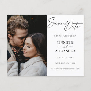 Budgeterat svart- och whi-calligrafifoto Spara dat Flygblad