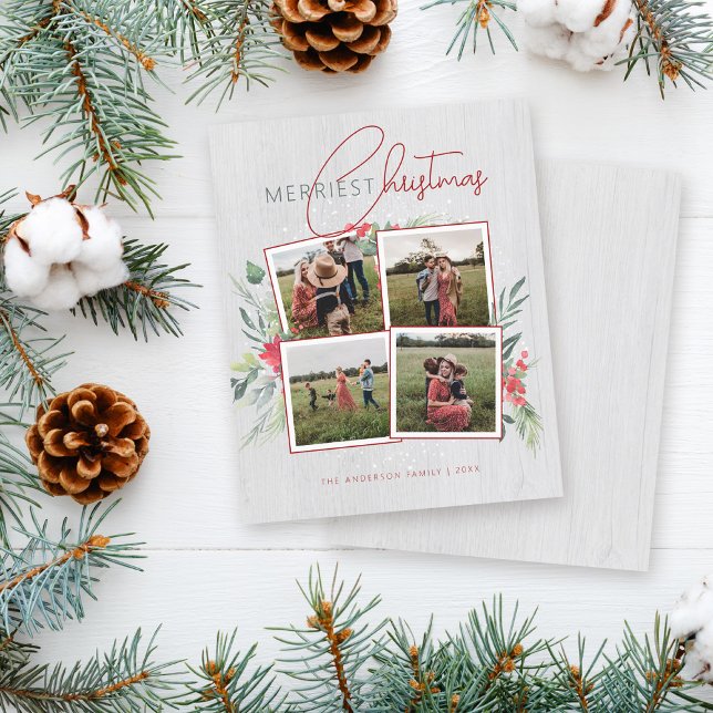 Budgeterat trä 4 Photo Collage Merriest jul (Skapare uppladdad)