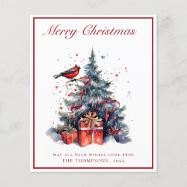 Budgeterat traditionellt julkort för Julgran