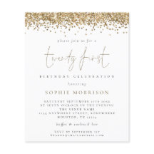 Budgeterat Trendig Guld Glitter 21:a födelsedag In