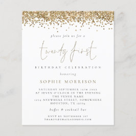 Budgeterat Trendig Guld Glitter 21:a födelsedag In