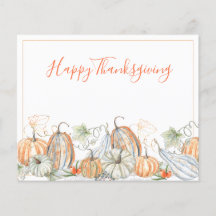Budgeterat vattenfärgspumpor, Thanksgiving kort