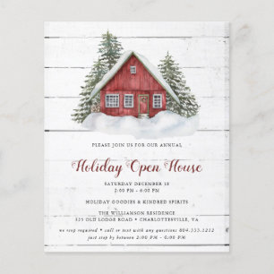 Budgeterat vattenfärgsskåp, Helgdag, öppet hus Flygblad