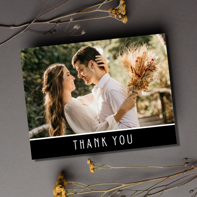 Budgeterat vykort för Photo Bröllop Tack (Budget Photo Wedding Thank You Postcard)