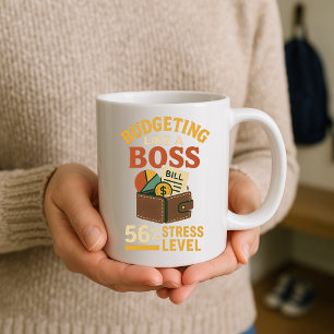 Budgetering som en 56-procentig Stressa överordnad Kaffemugg