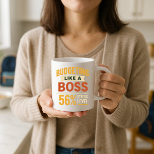 Budgetering som en Chef-funk överordnad Stressat n Kaffemugg