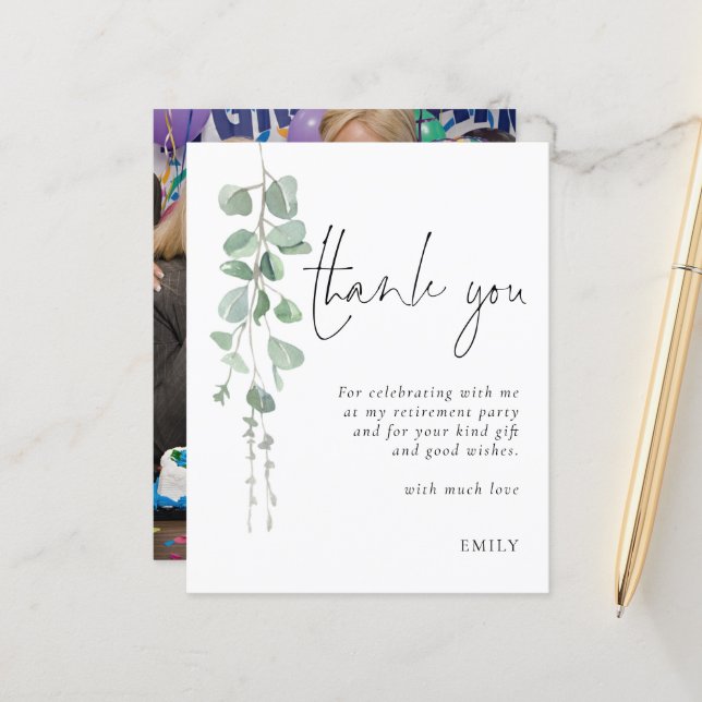 Budgeteucalyptus Foto Pensioneringsfest Tack (Fram/Back In Situ)