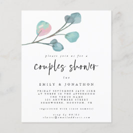 Budgeteucalyptus Modernt Bröllopsinbjudan för Par