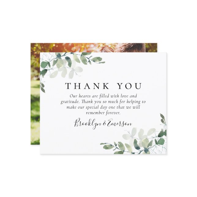 BUDGETEucalyptus Photo Bröllop - tack för ditt kor (Fram/Back In Situ)