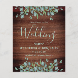 Budgeteucalyptus Rustik Inbjudan till Bröllop med 