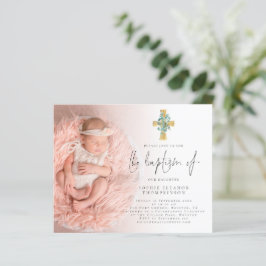 Budgeteukalyptus Kor Photo Baptism Inbjudan