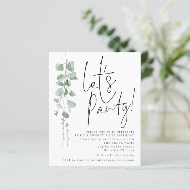 Budgeteukalyptus minskar Party 21:a födelsedagen I (Stående Fram)