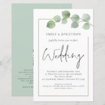 BUDGETEUKalyptus QR-inbjudan om bröllop