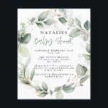 budgeteukalyptus vattenfärgsskugga för babybabydus flygblad<br><div class="desc">budgeterad snyggt eucalyptus söt elephant foliage babyduschinbjudan.</div>