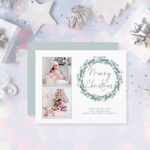Budgetfamilj 2 Photo Teal God jul-kort