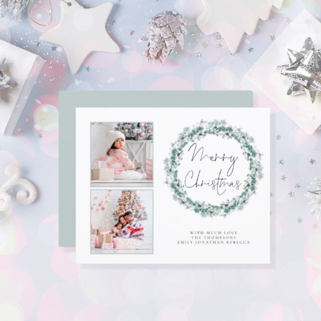 Budgetfamilj 2 Photo Teal God jul-kort (Skapare uppladdad)