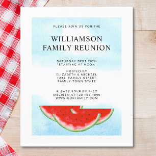 Budgetfamiljen Reunion Picnic Watermelon Inbjudan