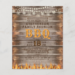 Budgetfamiljens återförening BQ Rustic Wood-inbjud