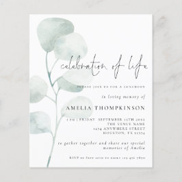 Budgetfirande av livets salvia eukalyptus-inbjudan